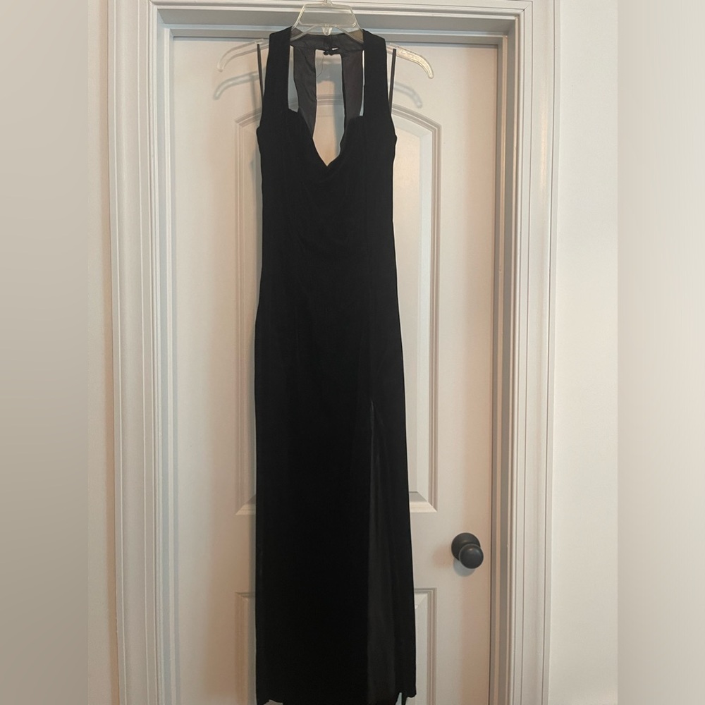 Black velvet dress